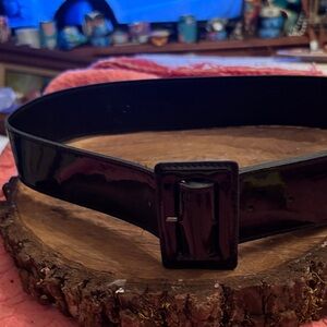 Black Patent faux leather Belt size 8